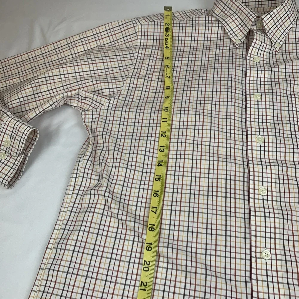 Brooks Brothers Men's Med Long Sleeve Checked Dress Shirt Cotton Non Iron‎